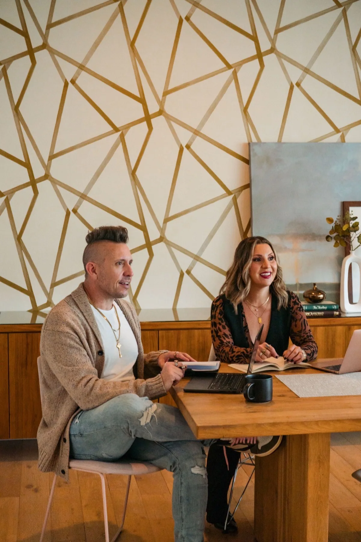Joshua and Rachel working together