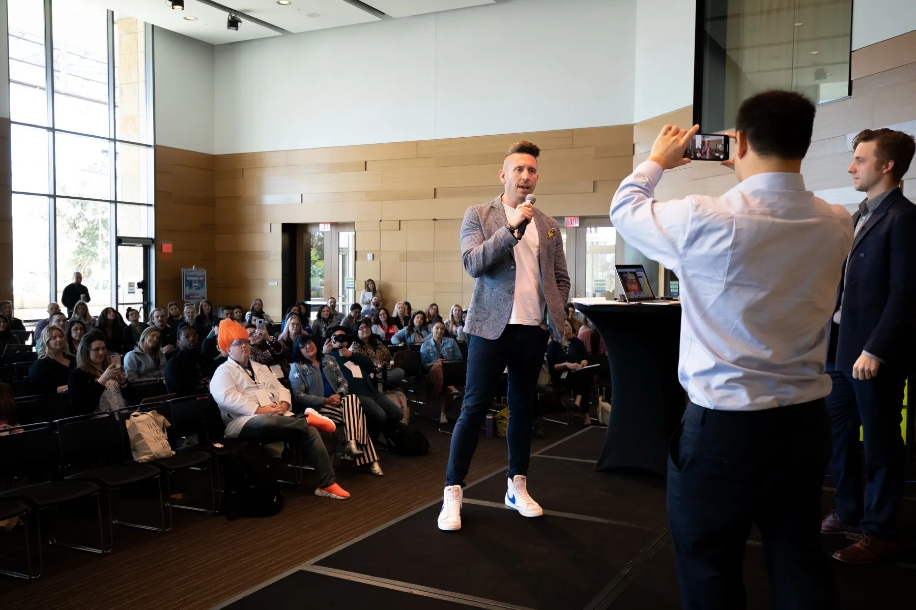 Joshua at speaking event